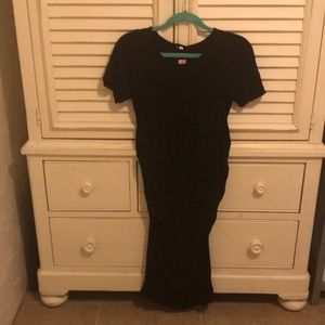Black ruched bodycon dress size medium